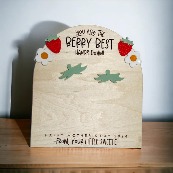 DIY Strawberry  handprint sign