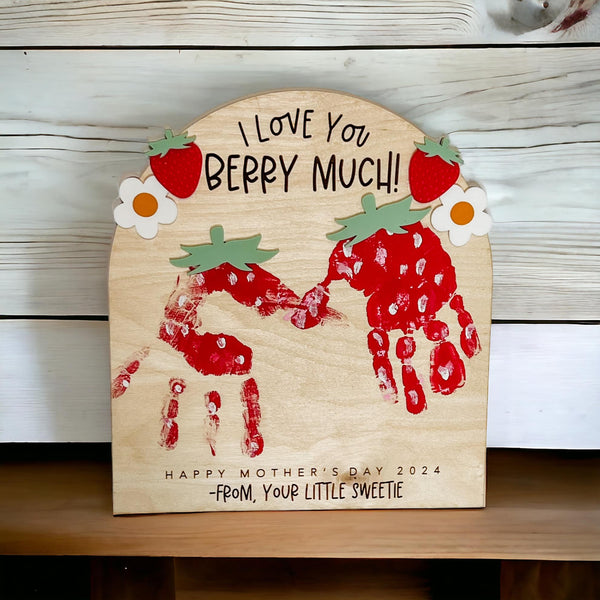 DIY Strawberry  handprint sign