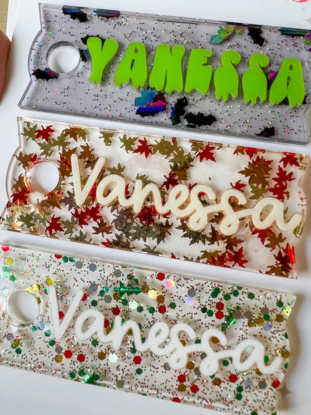 Christmas Confetti acrylic name plate