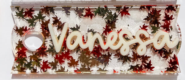 Fall leaves acrylic name plate
