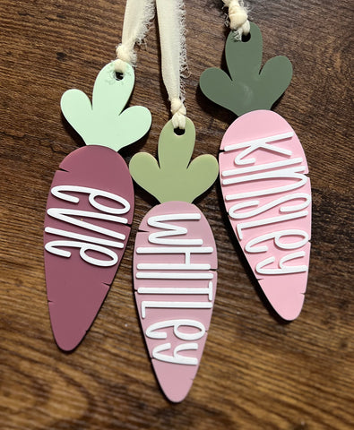 Carrot Easter basket tags
