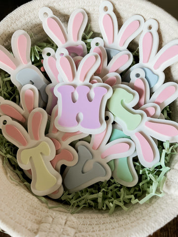 Bunny initial easter basket tags