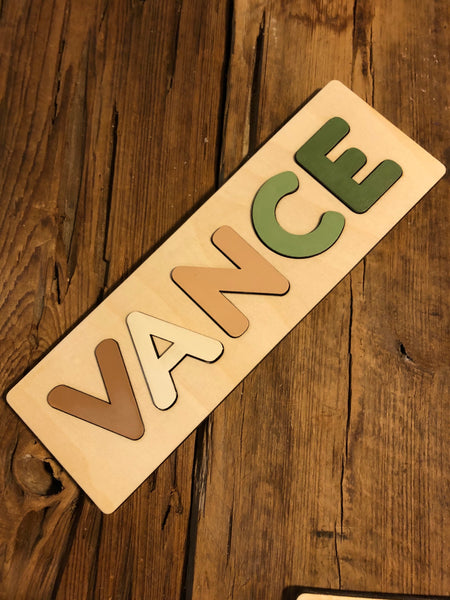 Wooden name puzzle