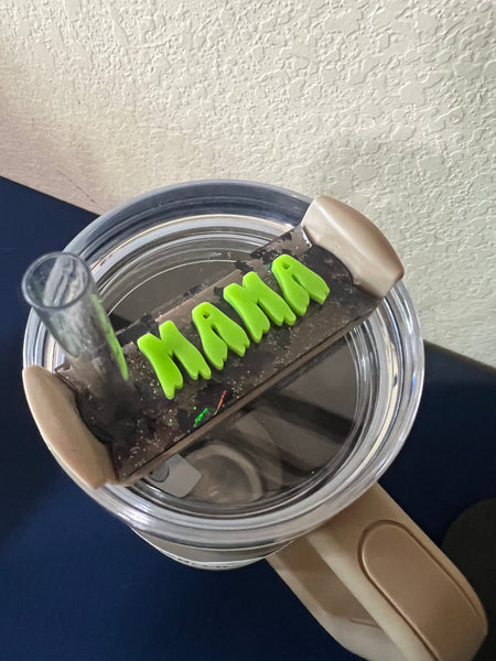 Spooky mama on bats acrylic