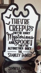 Personalized kooky family sign