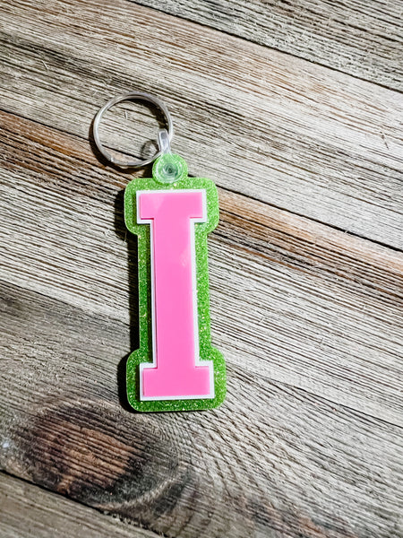 Varsity letter keychain
