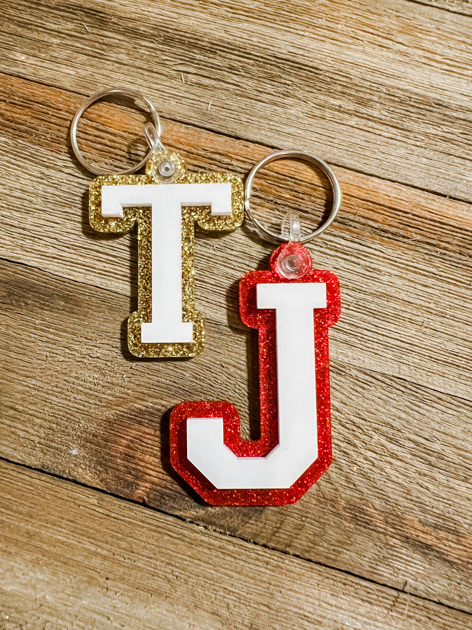 Varsity letter keychain