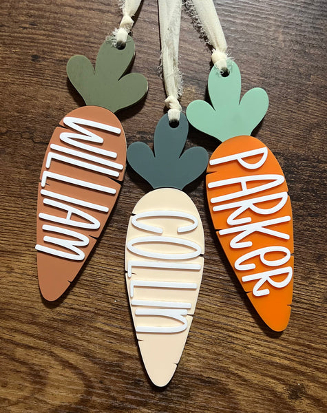 Carrot Easter basket tags