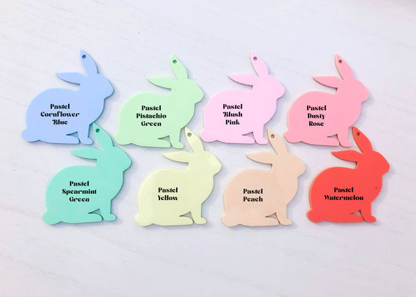 Wood bunny easter basket tags